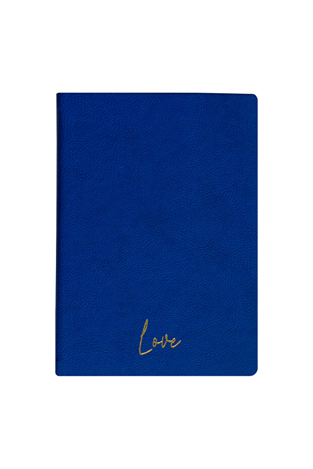 Love Notebook - Textured Thermo Hard Cover - Unlined 192 Pages – 15X21.3Cm - Navy Blue