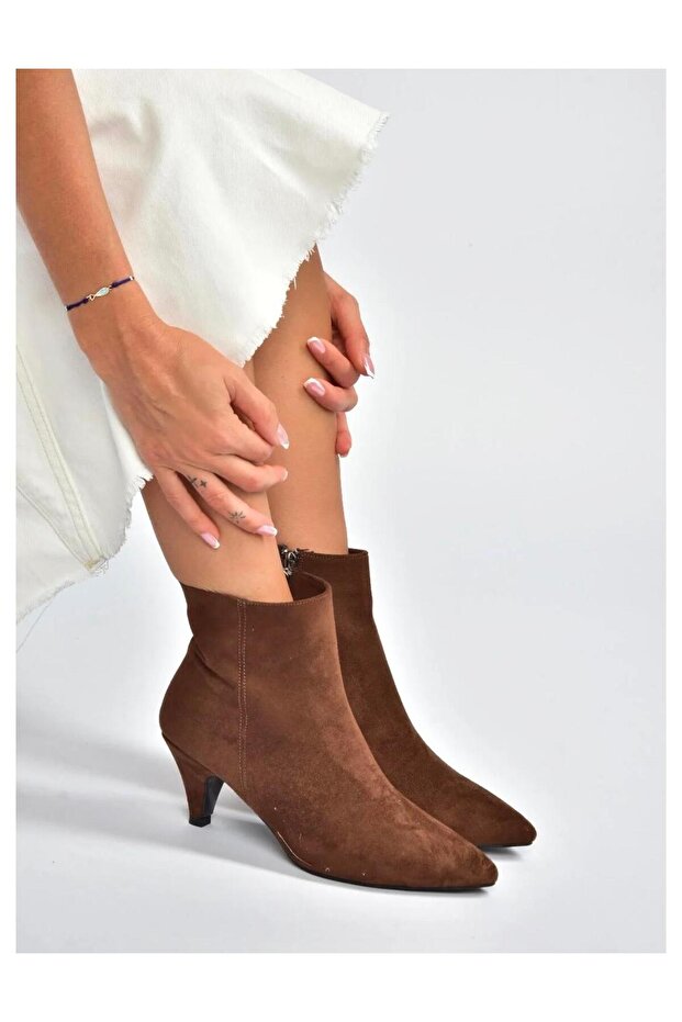 Süet Alçak Topuklu Kadın Bot - 3