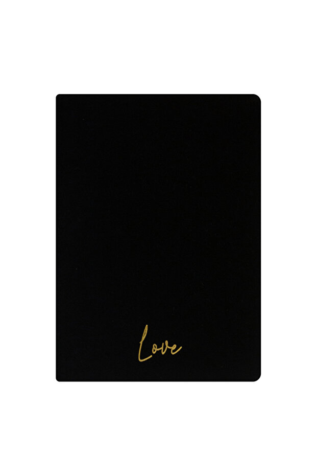 Love Notebook - Linen Hard Cover - Lined 192 Pages – 15X21.3Cm - Black