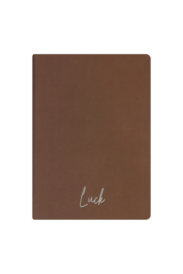 Luck Notebook - Linen Hard Cover - Unlined 192 Pages – 15X21.3Cm - Brown