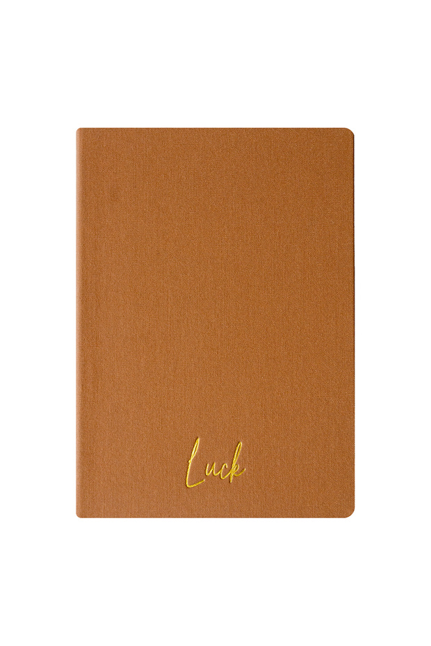Luck Notebook - Linen Hard Cover - Unlined 192 Pages – 15X21.3Cm - Light Brown