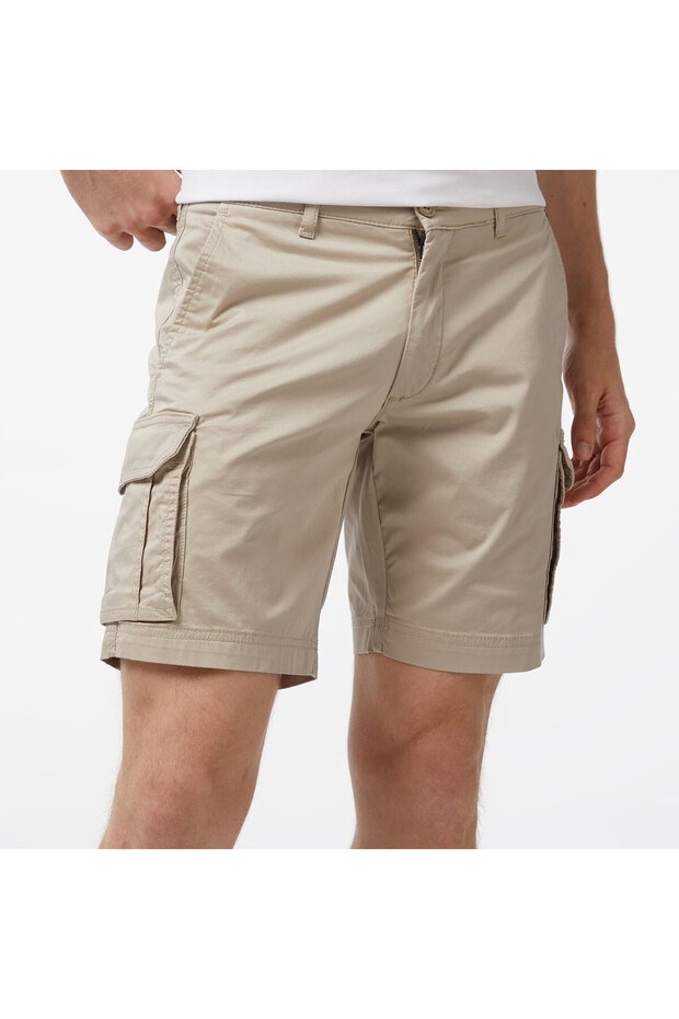 Erkek Bej Regular Fit Şort - 4