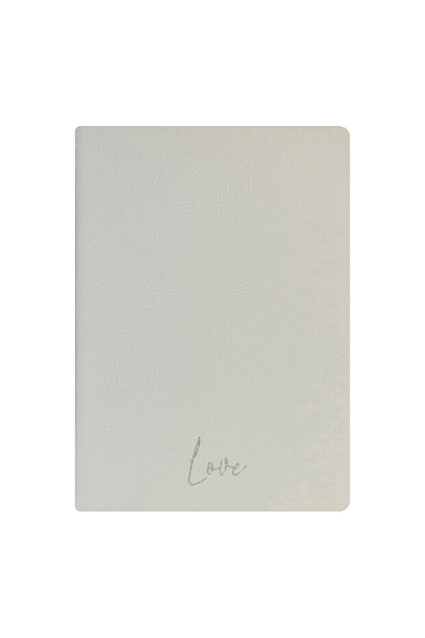 Love Notebook - Textured Thermo Hard Cover - Unlined 192 Pages – 15X21.3Cm - White