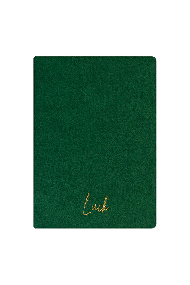 Luck Notebook - Textured Thermo Hard Cover - Lined 192 Pages – 15X21.3Cm - Green