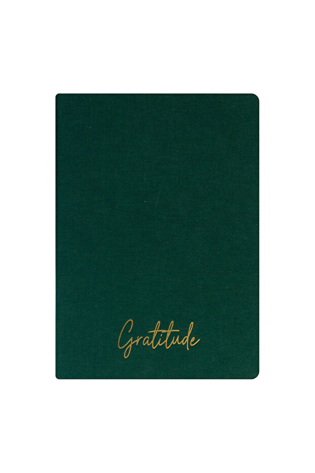 Gratitude Notebook - Linen Hard Cover - Unlined 192 Pages – 15X21.3Cm - Green