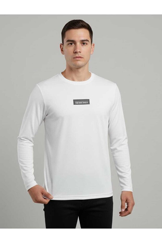 Jacquard Long Sleeve Stylish and Sporty Bluse