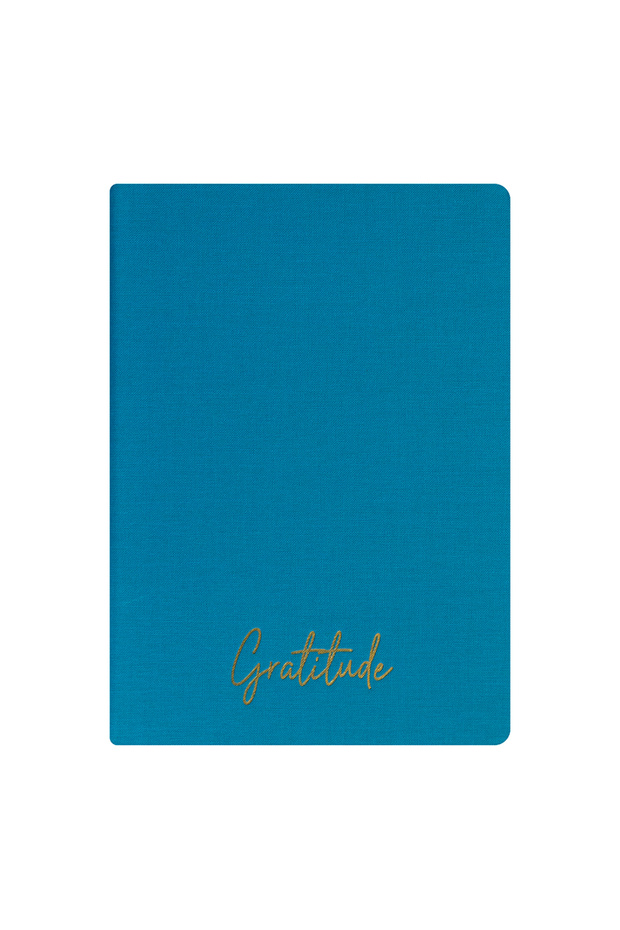 Gratitude Notebook - Linen Hard Cover - Lined 192 Pages – 15X21.3Cm - Blue