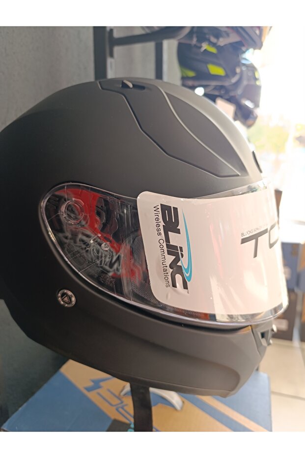 helmet interkomlu kask siyah mat - 1