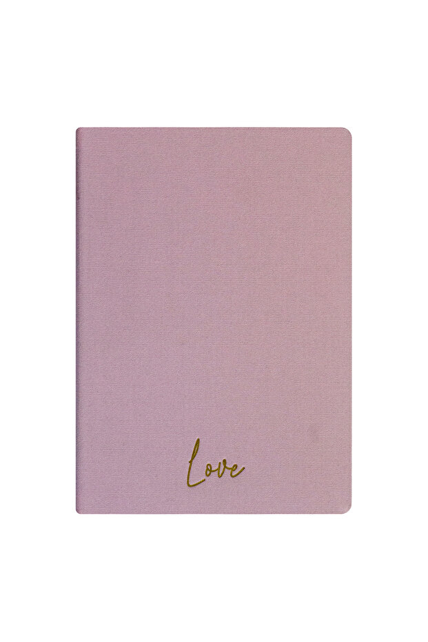 Love Notebook - Linen Hard Cover - Checkered 192 Pages – 15X21.3Cm - Pink