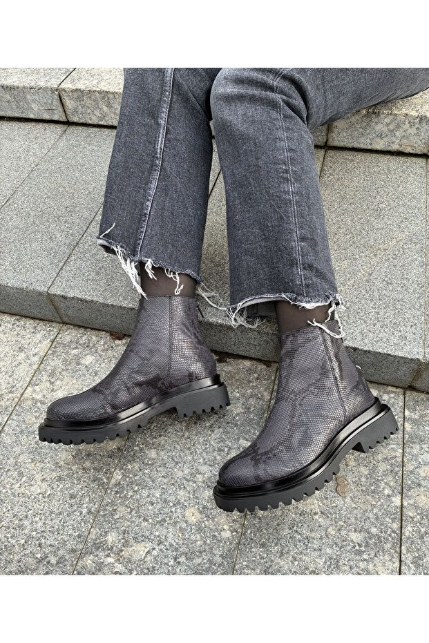 Botine Croco Gry - 1
