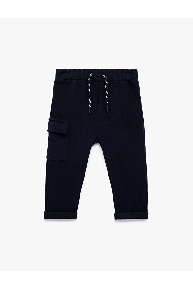 Cotton Jogger Sweatpants with Tie Waist Pocket Detail