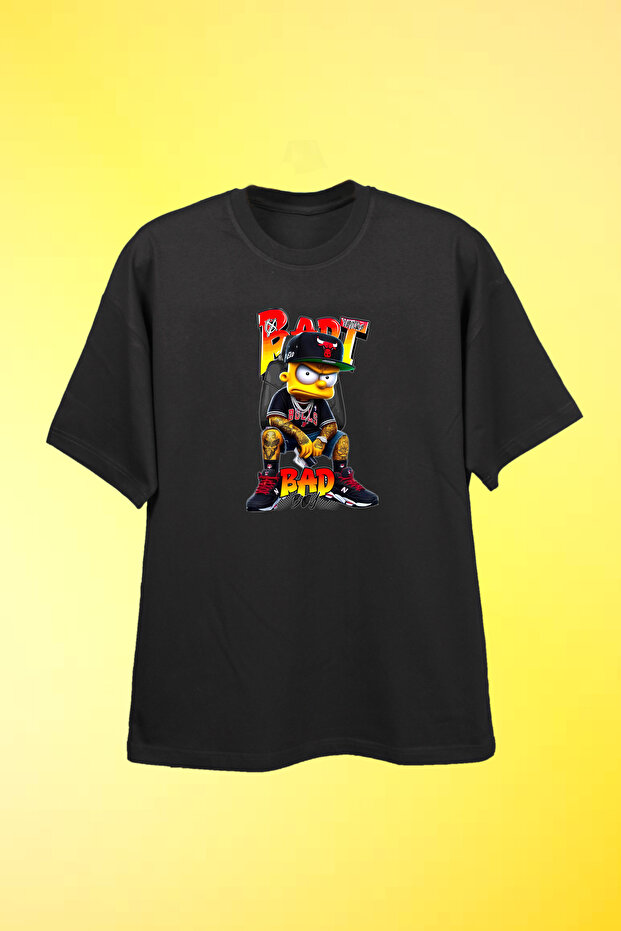 100% Cotton Custom Design Bad Boy Printed Men's Oversized T-Shirt