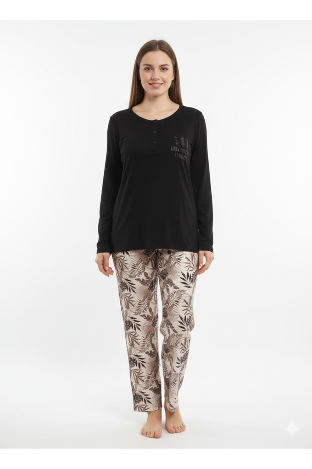 Slim Pajama Suit with a Flat Top and Six Patterns