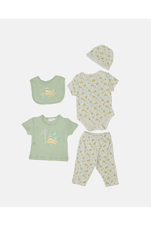 Baby Pink Printed Set (5 Piece)
