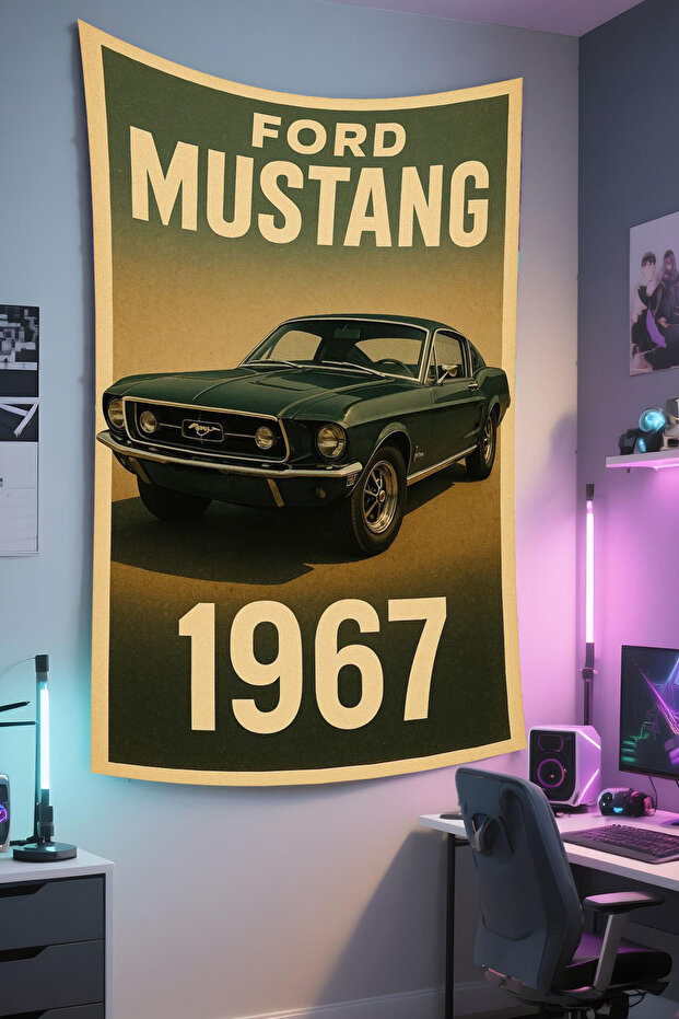 Gamer Wall Covering – Car Themed, High-Quality Fabric, Tapestry Wall Carpet