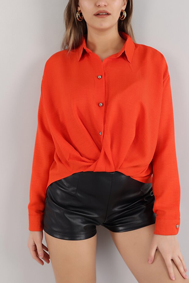 Блуза с връзки отпред - 2