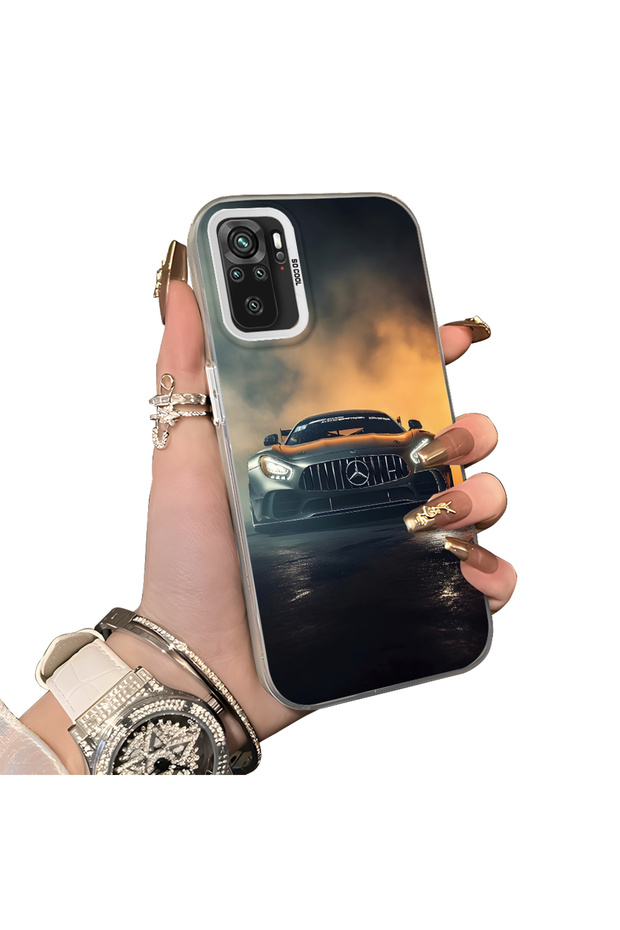 Xiaomi Poco M5S Compatible Silicone Edge Hard Back Anti-Fall Case Racing Car Style