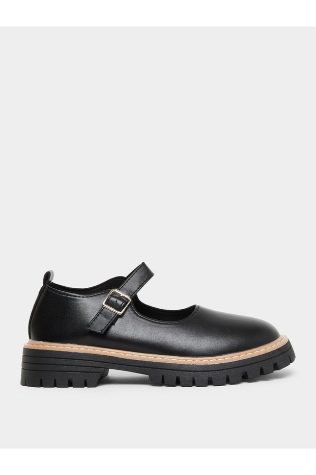 Color Block Metal Buckle Detail Thick Sole Loafers
