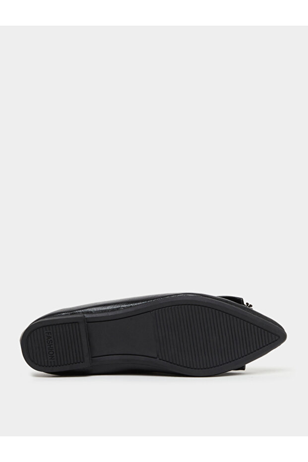 Solid Square Buckle Flats Shoes - 6