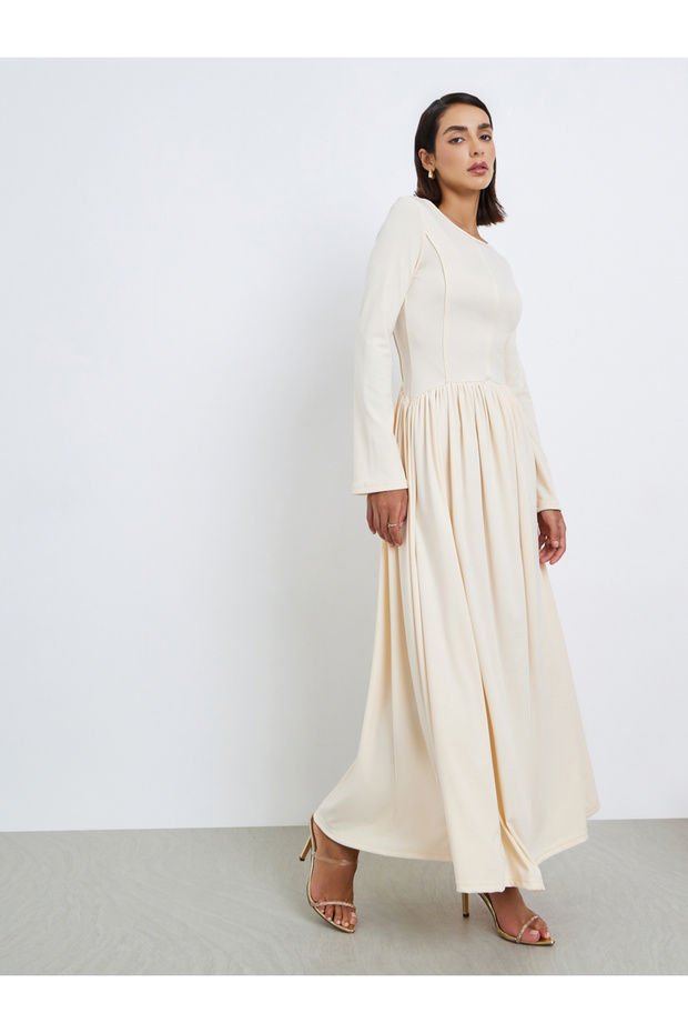 Solid A-line MAXI Dress - 2