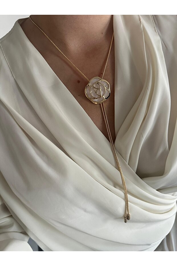 Çelik gül asansör kolye - 1