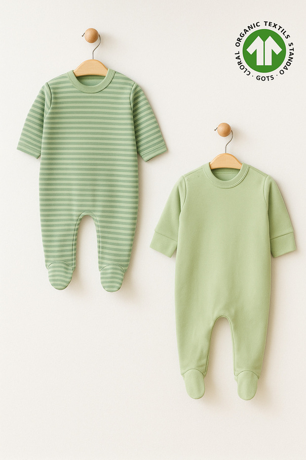 2-Piece Jumpsuit with Booties Organic Cotton Unisex