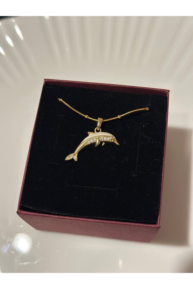 Çelik Yunus Balığı Kolye - 1