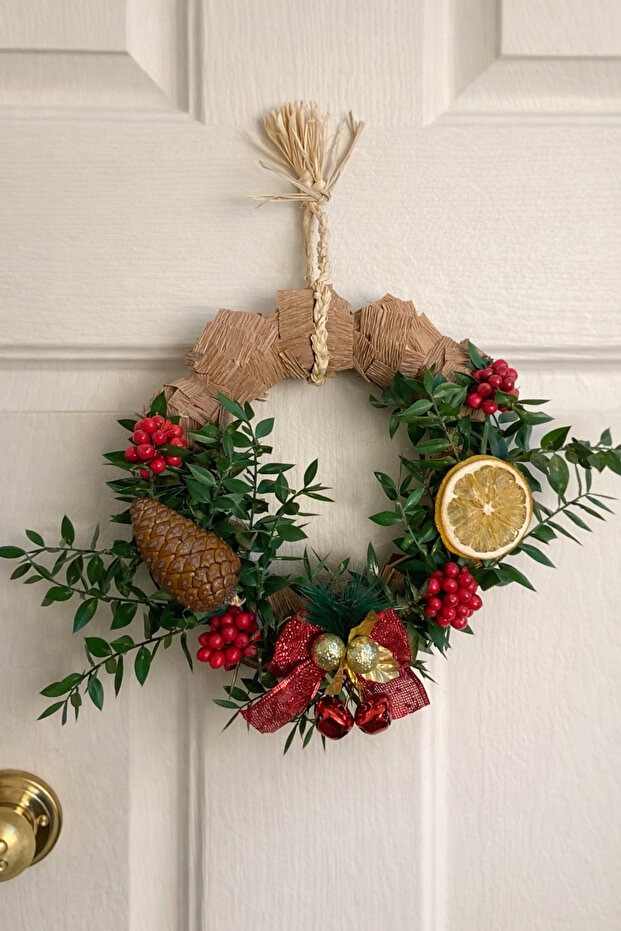 Canlı Kokinalı Kapı Duvar Süsü , Kapı Çelengi - 1