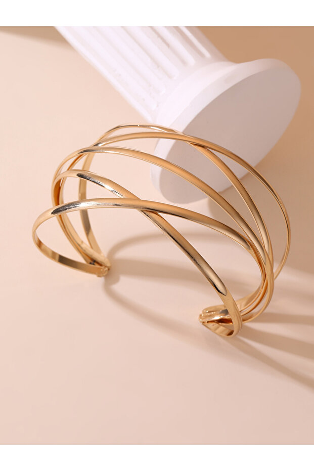 Gold Tone Open Cuff Bangle