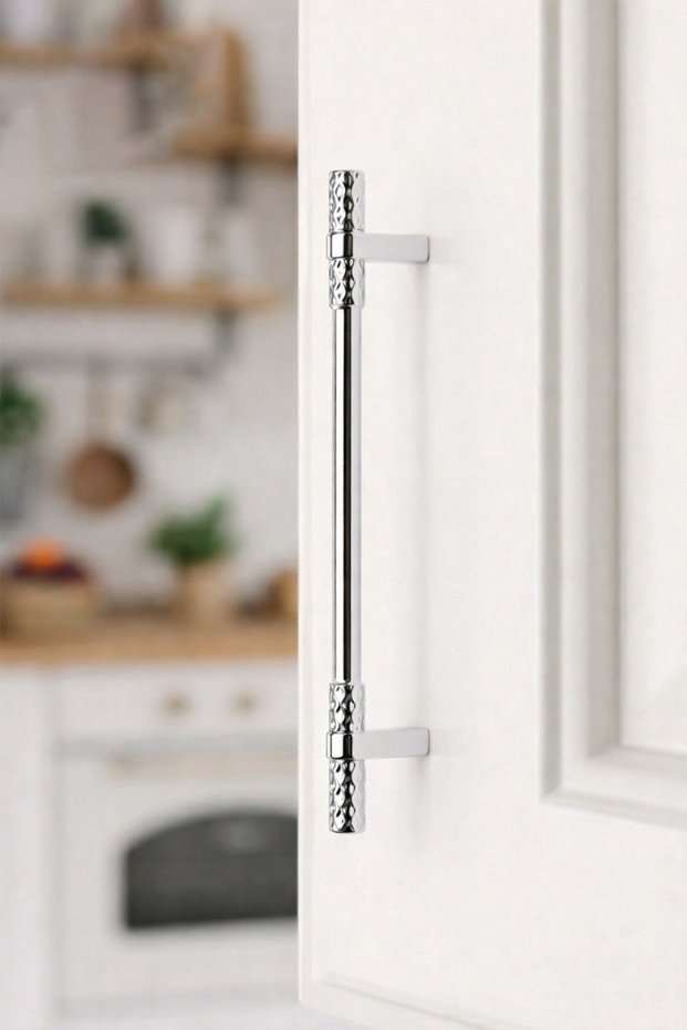 No:3 Handle 160/01 5-Piece Chrome Handle 160 mm – Stylish and Durable Metal Furniture Handle (Pack of 5)
