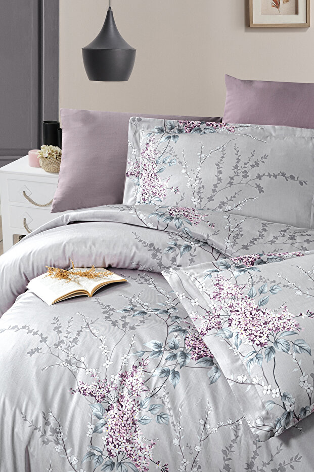 Firstchoice Wisteria Lilac - Cotton Satin Double Bedding Set