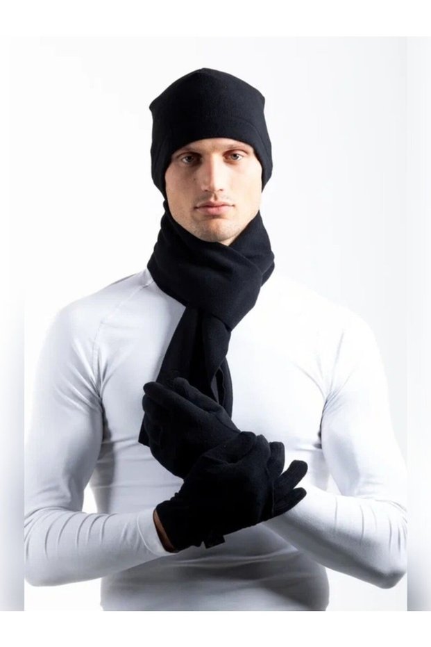 Unisex Full Protection Winter Set Cold-Proof Fleece Beanie+Scarf+Gloves Kit