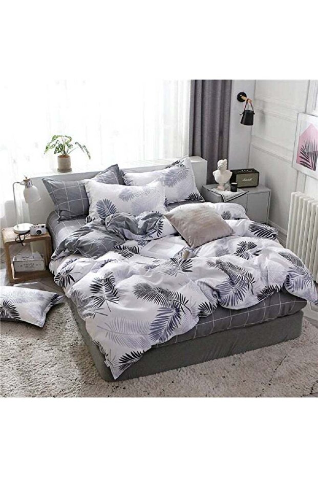 طقم لحاف فاخر من الألياف الدقيقة مكون من 4 قطع بحجم كينج - 3