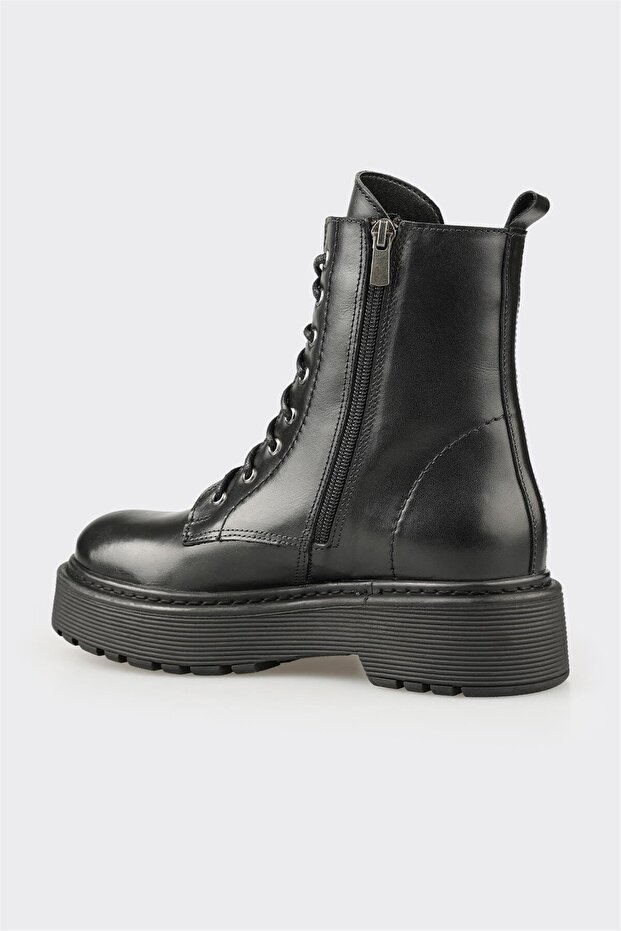 Siyah Deri Kadın Günlük Bot - 3