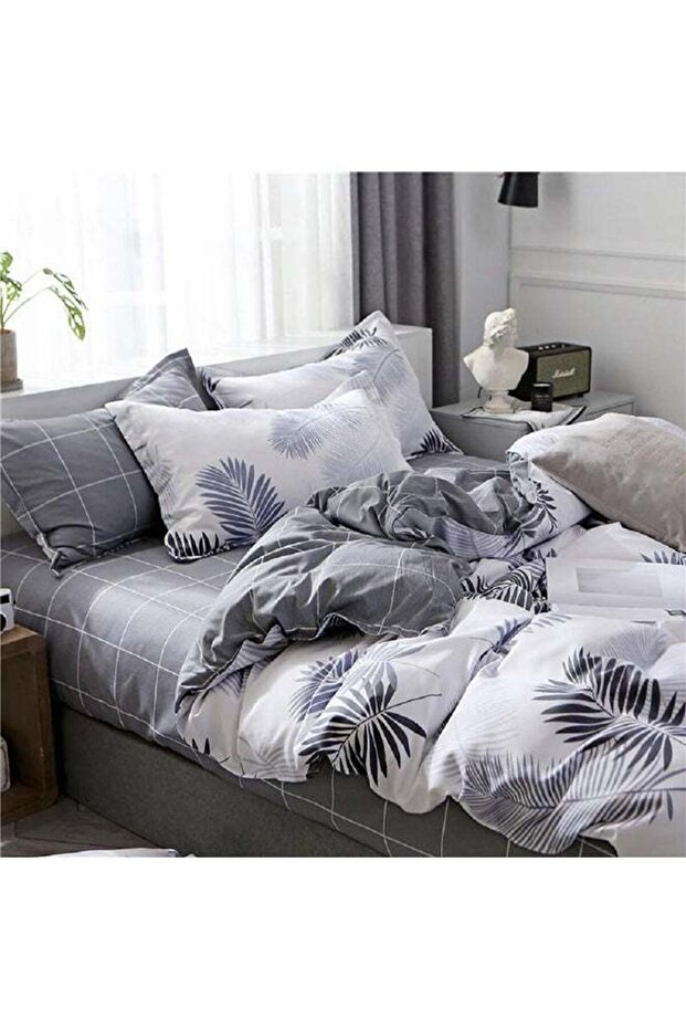 طقم لحاف فاخر من الألياف الدقيقة مكون من 4 قطع بحجم كينج - 2