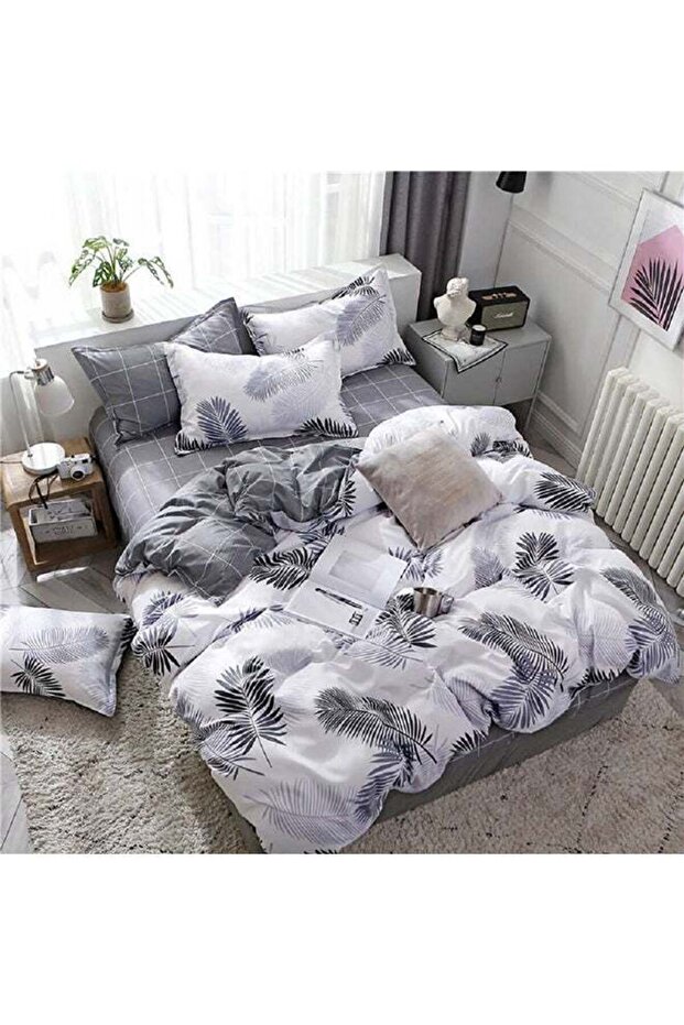 طقم لحاف فاخر من الألياف الدقيقة مكون من 4 قطع بحجم كينج - 7