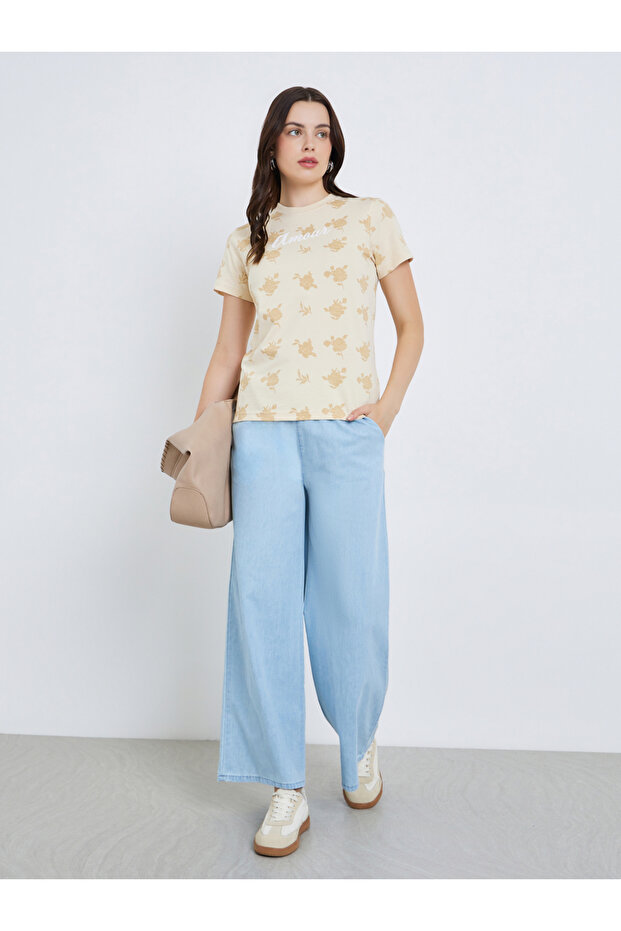 Women High Rise Wide Leg Jeans
