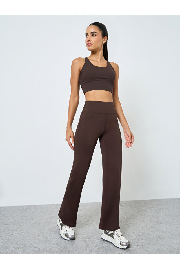 Broad Waistband Straight Leg Pants