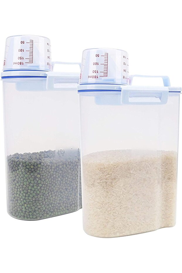 2PCS Cereal Containers, Cereal Storage Container & Storage Box with Locking Lids BPA Free & Food Gra