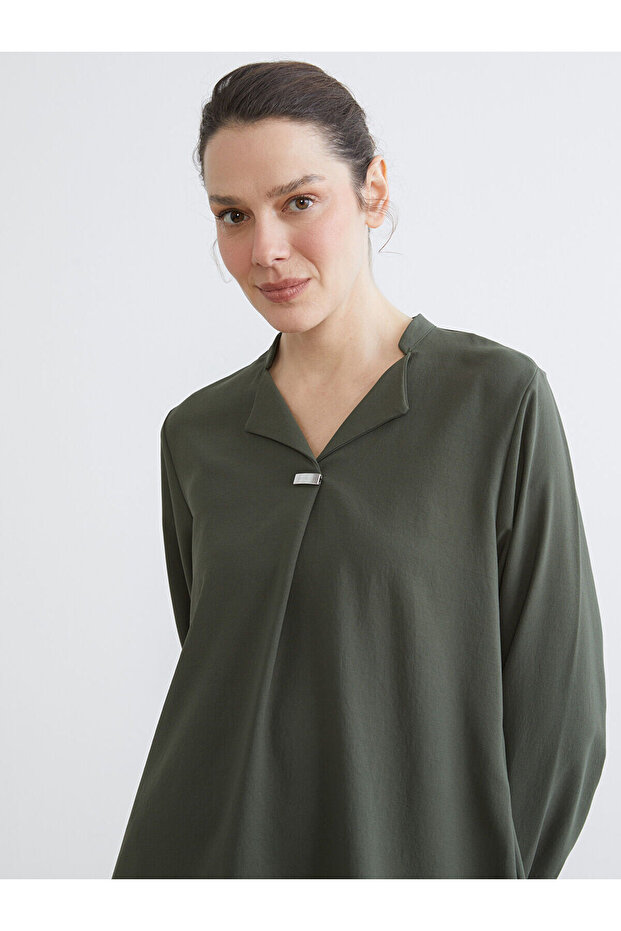 Vizyon New Season Cropped Collar Blouse