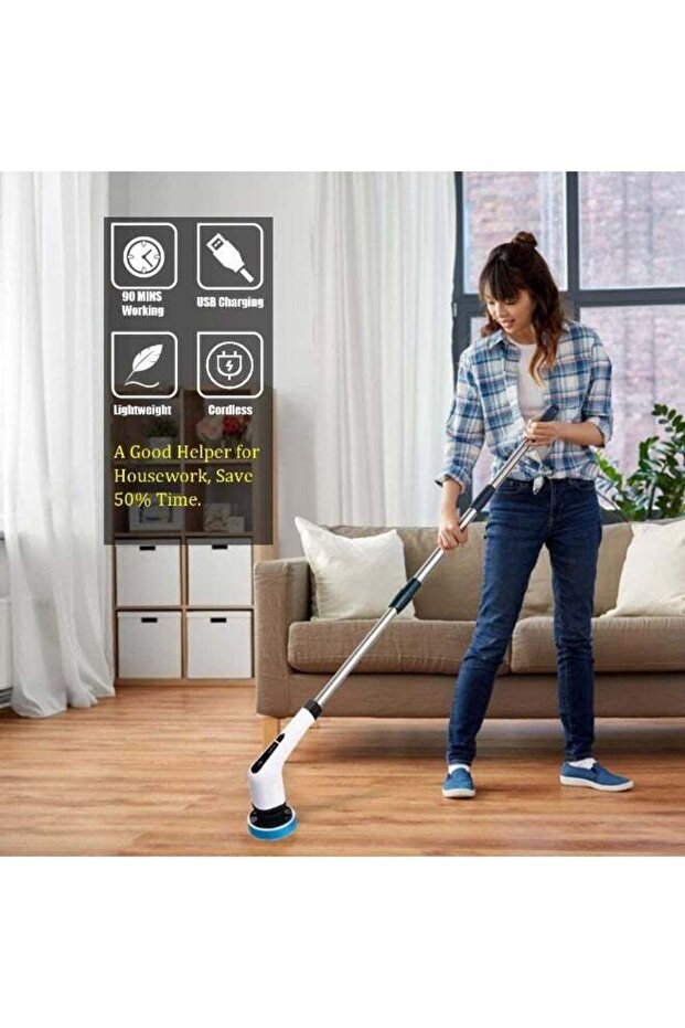 7-in-1 Electric Spin Scrubber Cordless Cleaning Brush with 7 Replaceable Heads