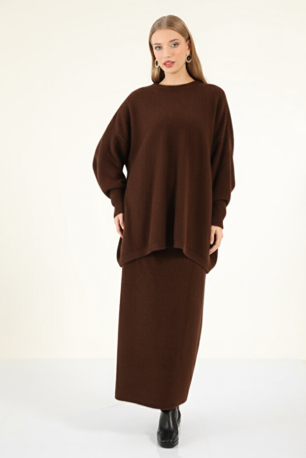 40803 - Stylish Comfortable Soft Textured Knit Skirt Sweater Women's Set