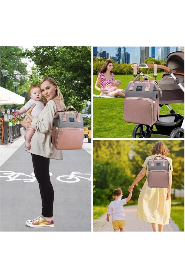 حقيبة ظهر لحفاضات الأطفال مع محطة تغيير - 6