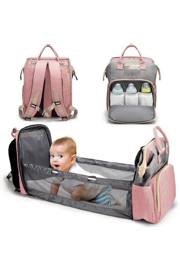 حقيبة ظهر لحفاضات الأطفال مع محطة تغيير - 1