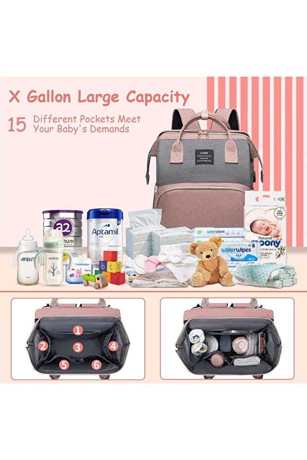 حقيبة ظهر لحفاضات الأطفال مع محطة تغيير - 3
