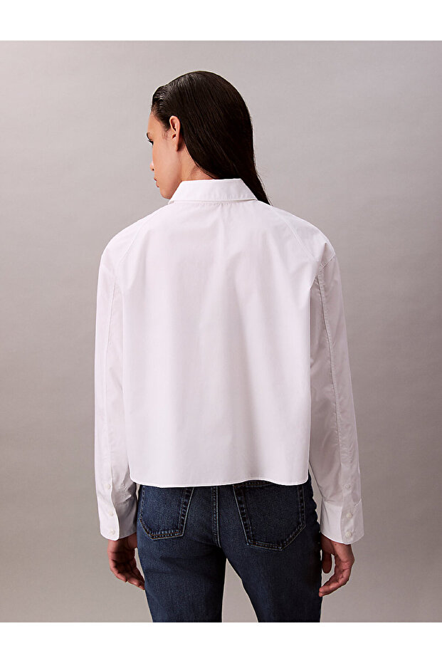 SOLID BOXY CROPPED SHIRT - 4