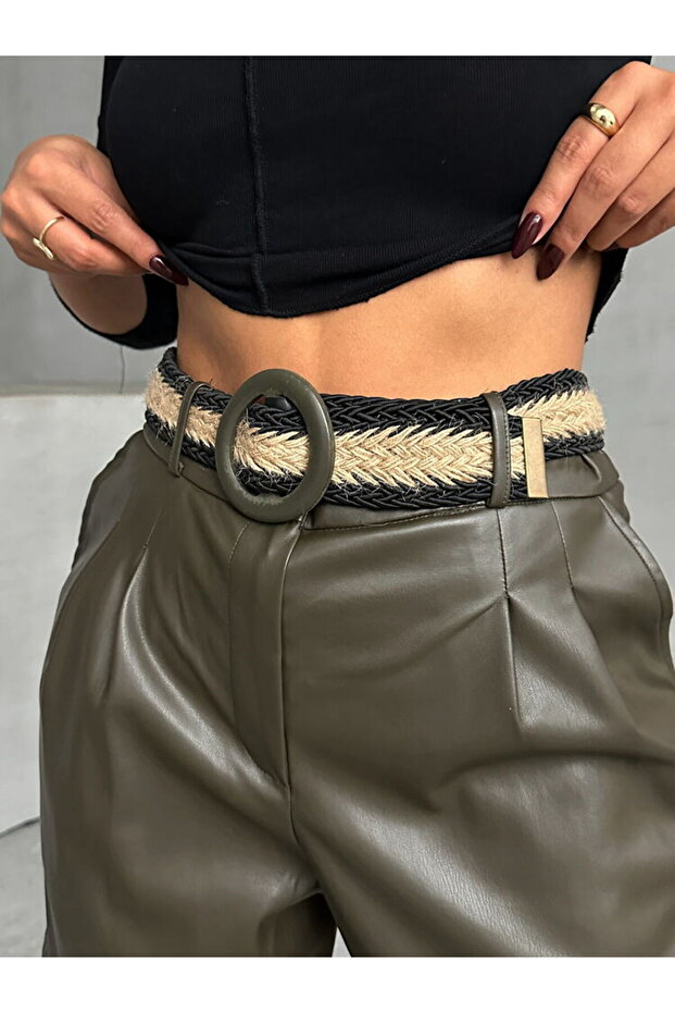 Kemerli Deri Şort - 2