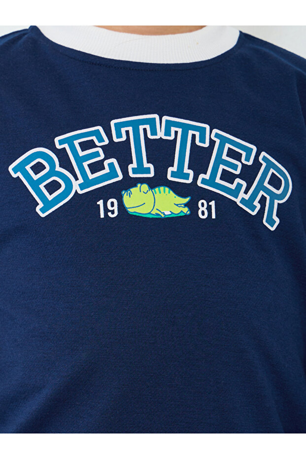 Boys Navy Graphic Print Sweatshirt