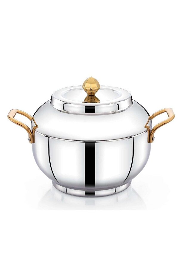 Homemaker Celerio Hotpot 12000ml Capacity - Air Tight Lid - High Quality Stainless Steel - Gold Lids