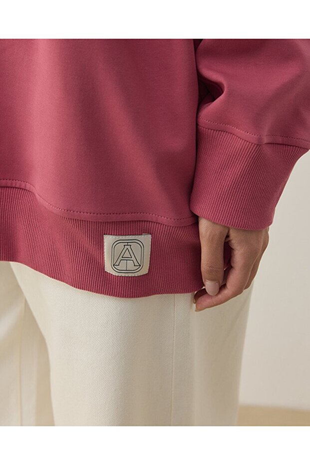 Premium Doubleface Oversize Sweat Pembe - 2